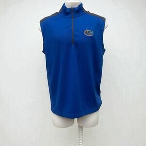 Nike Golf Florida Gators Vest Sz L Blue Logo 1/4 Zip Dri Fit Mock Neck NWT